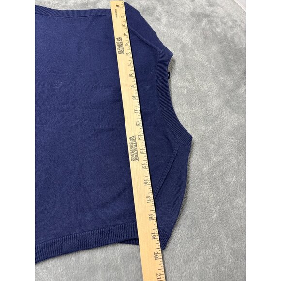 Chaps Mens Navy V-Neck Sweater Vest XXL Layering Office Professional All Seasons - Picture 5 of 9